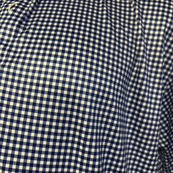 Collars and Co Shirt XLT Extra Large Tall Blue Navy Gingham Dress Collar Polo - Picture 3 of 11